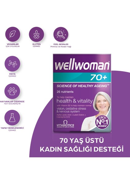 Vitabiotics Wellwoman 70+ 30 Tablet