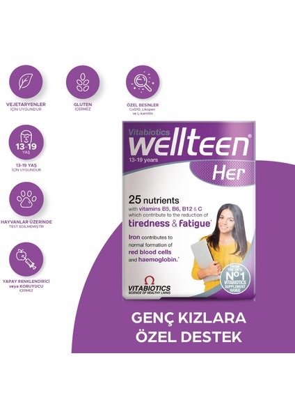 D Vitamini, Cranberry, Üzüm Çekirdeği Ekstresi İçeren Genç Kızlara Özel Vitamin Desteği 30 Tablet