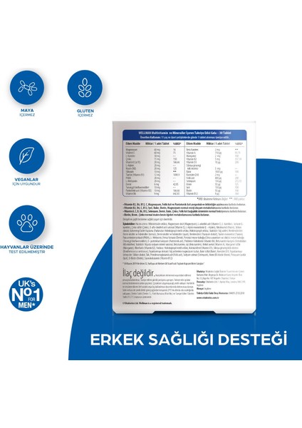 Vitabiotics Wellman Original Erkekler İçin Takviye Edici Gıda 30 Tablet