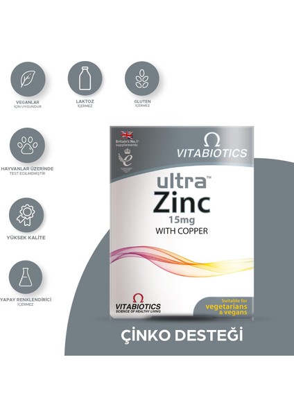 Zinc Çinko ve Bakır İçeren Takviye Edici Gıda 60 Tablet