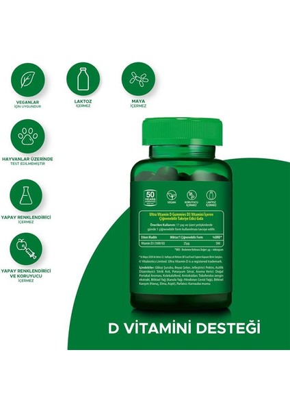 Vitabiotics Ultra Vitamin D Gummies 50 Li 5021265251643 fiyatları