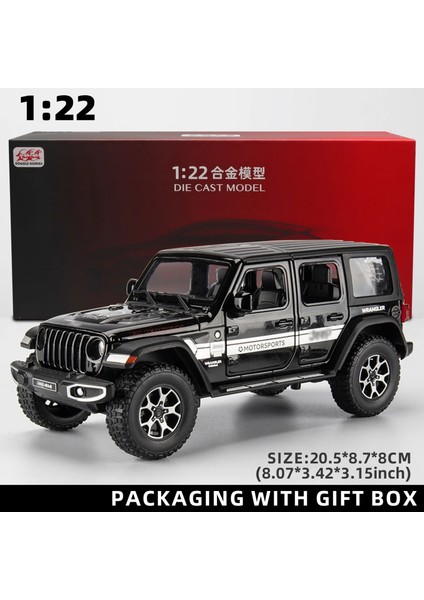 1:22 Model Wrangler Döküm Oyuncak Araba Modeli Çocuklar Erkekler Kızlar Yetişkinler Için Ölçekli Metal Alaşımlı Araç Kapılar Açık Hediyeler Gri (Yurt Dışından)