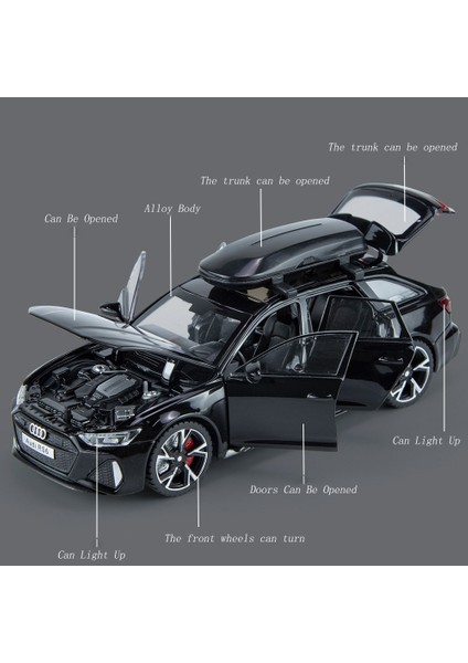 1/32 Audi Rs6 Oyuncak Araba Modeli Ses Işığı Ile Kapılar Açık Alaşım Döküm Model Araç Koleksiyonu Oyuncak Çocuk Yetişkin Festivali Hediye Için (Yurt Dışından) fırsatları