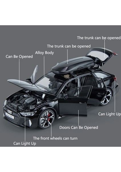 1:32 Audi Rs6 Oyuncak Araba Modeli Ses Işığı Ile Kapılar Açık Alaşım Döküm Model Araç Koleksiyonu Oyuncak Çocuk Yetişkin Festivali Hediye Için (Yurt Dışından) fiyatları