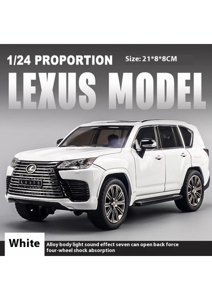 1:24 Lexus LX600 Büyük Off Road Suv Alaşım Pres Döküm Model Araç Ses ve Işık Toplama Hobi Çocuk Oyuncakları Erkekler Için Doğum Günü Hediyesi (Yurt Dışından)