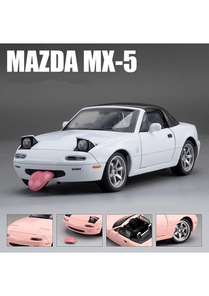 1:32 Mx-5 Alaşım Cabrio Spor Araba Modeli Döküm Metal Oyuncak Yarış Araç Araba Modeli Ses ve Işık Çocuk Oyuncak Hediye (Yurt Dışından)