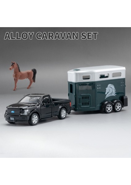 1/36 Ölçekli Land Rover Jeep Wrangler F150 Rv Römork Kamyon Model Araba Oyuncak Alaşım Döküm Kapılar Açık Karavan Seti Modelleri Çocuklar Için (Yurt Dışından)