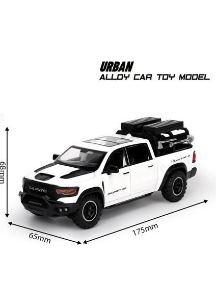 Döküm 1:32 Dodge Ram 1000 Trx Mamut Pikap Alaşım Model Araba Oyuncak Metal Döküm Ses ve Işık Oyuncak Arabalar Çocuklar Için Araç (Yurt Dışından)