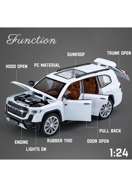 1:24 Toyota Land Cruiser LC300 gr Alaşım Araba Modeli Araçlar Yüksek Simülasyon Ses Işık Diecast Araç Toplama Oyuncaklar Çocuklar Için Hediye (Yurt Dışından) fırsatları