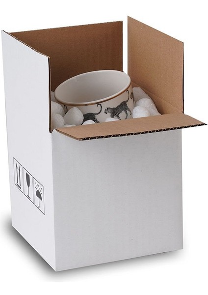 30X23X23 cm Beyaz Tek Oluklu A-Box Taşıma Kolisi Beyaz - 10 Adet