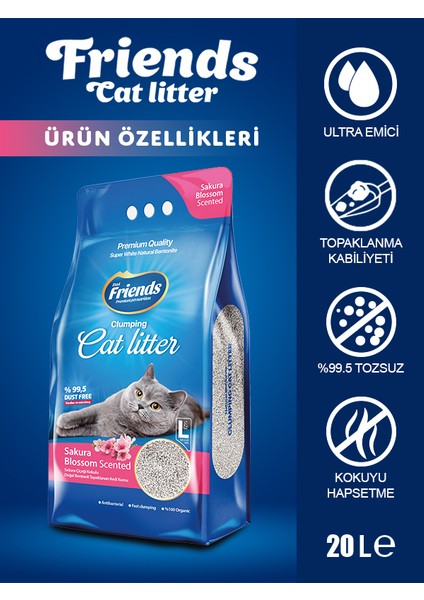 Sakura Çiçek Kokulu Topaklaşan 20 Litre Kedi Kumu fiyatları