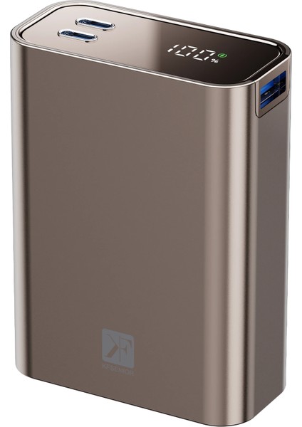 PW501 20.000 Mah Dijital Göstergeli 2 Adet 45W Type-C ve 22.5W USB Çıkışlı Şarj Pd Hızlı Şarj Magsafe Powerbank - Titanyum Ynsmr