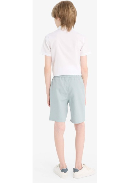 Erkek Çocuk Beli Lastikli Gabardin Şort E6677A825HS