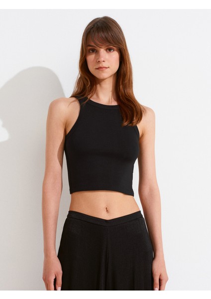 21104 Fitilli Crop Top-Siyah modelleri