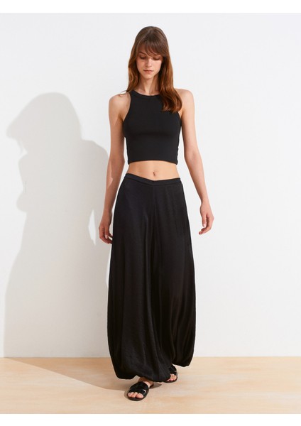 21104 Fitilli Crop Top-Siyah indirimleri