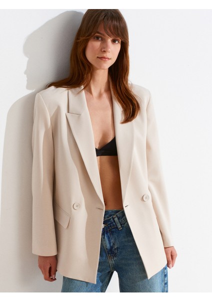 60767 Blazer Ceket-Taş