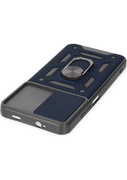 Xiaomi Redmi Note 9 4g Kılıf Pars Lens Yüzüklü Silikon - Lacivert Ynsmr