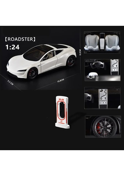 1:24 Tesla Roadster Modelı Y Model 3 Tesla Model S Alaşım Oyuncak Araba Ses Işığı Çocuk Oyuncağı Koleksiyon Doğum Günü Hediyesi (Yurt Dışından)