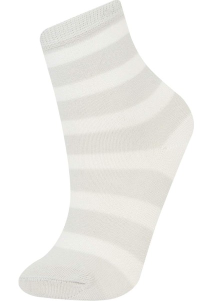 Kız Çocuk 5'li Pamuklu Uzun Çorap E6283A8NS