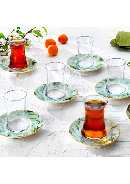 Sorte Çay Seti 12 Parça-Su Yeşili
