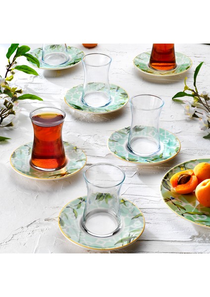Sorte Çay Seti 12 Parça-Su Yeşili