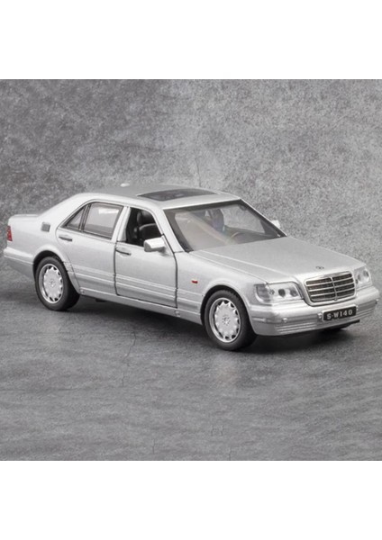 1:32 S-Cl W140 Oyuncak Modeli Eski Model Arabalar Alaşım Döküm Ses Işığı Geri Çekin 4 Kapı Açık Kauçuk Lastikler Araç Oyuncaklar Erkek Hediyeler (Yurt Dışından)
