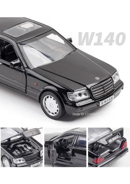 1:32 S-Cl W140 Oyuncak Modeli Eski Model Arabalar Alaşım Döküm Ses Işığı Geri Çekin 4 Kapı Açık Kauçuk Lastikler Araç Oyuncaklar Erkek Hediyeler (Yurt Dışından) fırsatları
