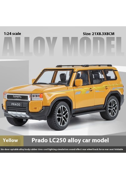 1:24 Toyota Land Cruiser Prado LC250 Suv Alaşım Pres Döküm Model Araç Ses ve Işık Çocuk Oyuncak Koleksiyon Doğum Günü Hediyesi Erkek Için (Yurt Dışından)