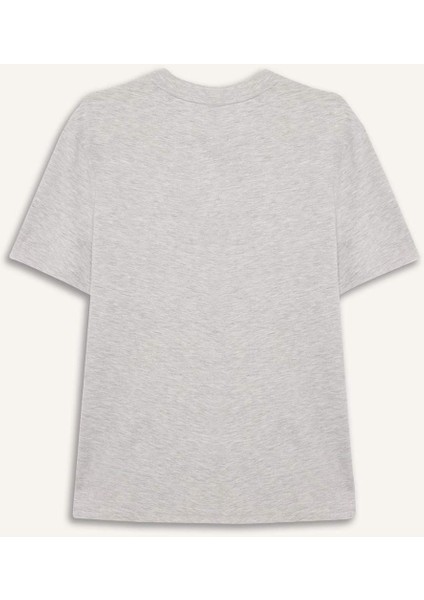 Regular Fit Bisiklet Yaka Basic Düz Penye Kısa Kollu Tişört W9584AZ25SP