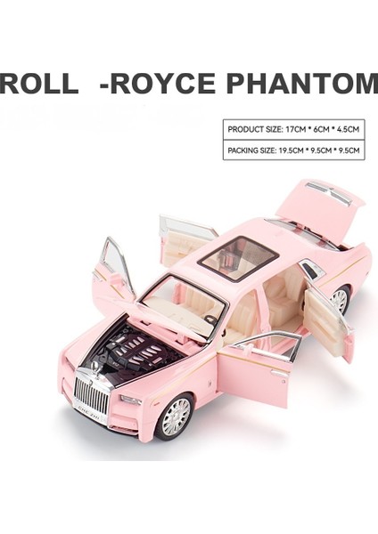 1:32 Rolls Phantom Phantom Alaşım Luxy Model Araba Metal Döküm Araç Ses ve Işık Geri Çekin Oyuncak Merkezi Kontrol Süsler Hediye (Yurt Dışından)