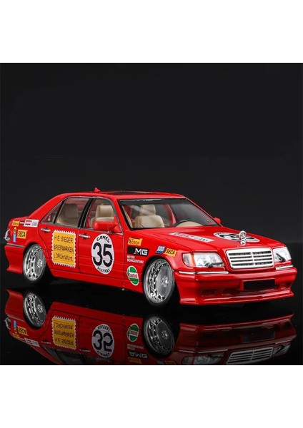 1:24 Mercedes Benz W140 S320 Klasik Sedan Alaşım Ölçekli Araba Modeli Döküm Metal Ses ve Işık Çocuk Oyuncağı Araba Araçlar Hediye (Yurt Dışından)