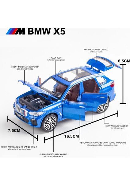 1:32 Bmw X5 Suv Alaşım Model Araba Oyuncak Döküm Döküm Geri Çekin Ses ve Işık Oyuncak Arabalar Çocuklar Için Araç A31 (Yurt Dışından) fırsatları