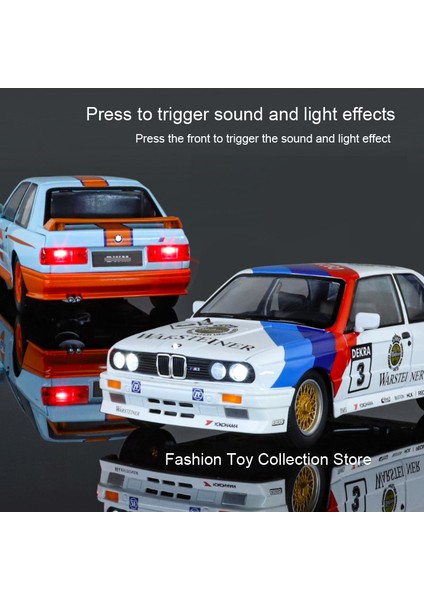 1:24 Bwm M3 Alaşım Araba Modeli Yüksek Simülasyon Döküm Oyuncak Ses ve Işık Geri Çekin Araçlar Dekorasyon Oyuncaklar Çocuklar Için Hediyeler (Yurt Dışından) fırsatları
