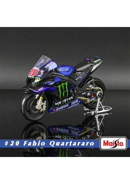 Maisto 1:18 2022 Yamaha Fabrika Yarış Takımı # 21. Morbidelli # 20. Quartararo Lisanslı Simülasyon Alaşımlı Motosiklet Modeli Koleksiyonu (Yurt Dışından)
