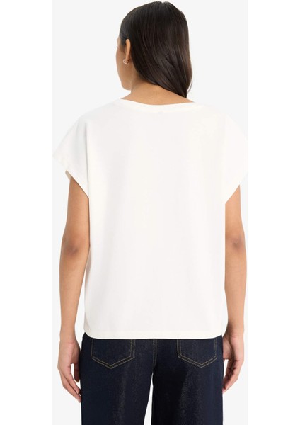 Regular Fit V Yaka Basic Düz Premium Kolsuz Tişört E5486AX25SP