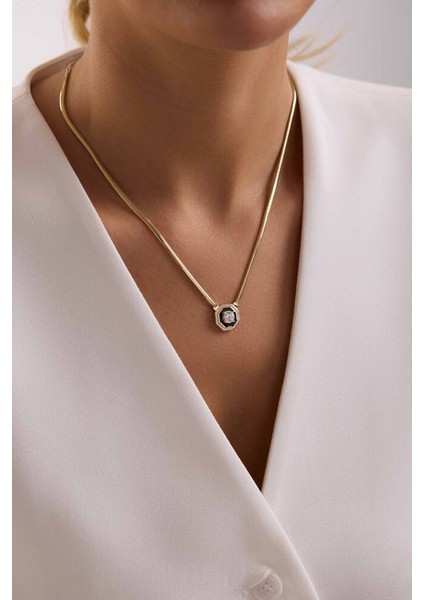 Balık Sırtı Çağla Kolye 8 Ayar Altın 50 cm