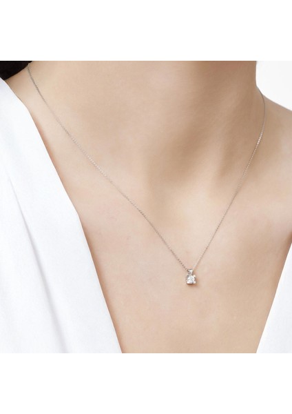 0.18 Karat Pırlanta Tektaş Kolye 14 Ayar Altın Beyaz Renk modelleri
