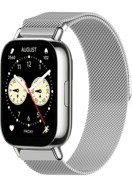 Redmi Watch 5 Active / Lite ile Uyumlu Kordon Hasır Metal Örgü Mıknatıslı Milano Kayış