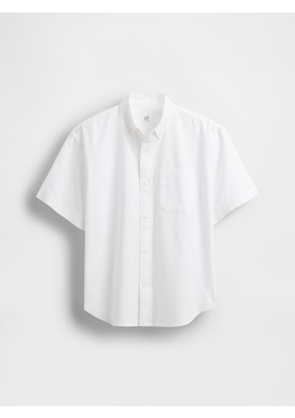 Erkek Çocuk Beyaz Relaxed Oxford Gömlek indirimleri