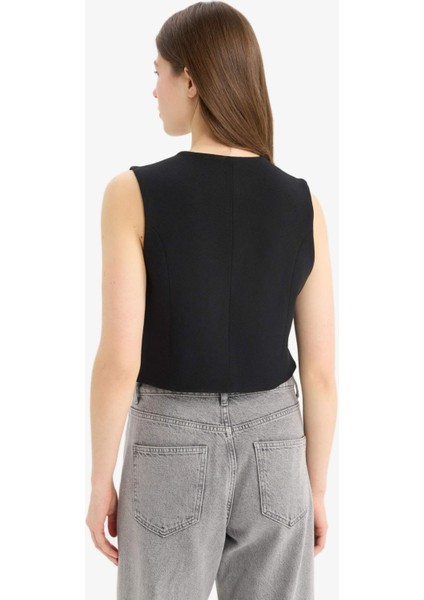 Fitted V Yaka Blazer Yelek D3159AX25SP