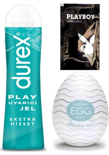 Play Ekstra Hisset Bay Bayan Uyarıcılı Jel 50 ml + Egg Wavy Erkeklere Cep Tipi Mastürbatör + Hediye