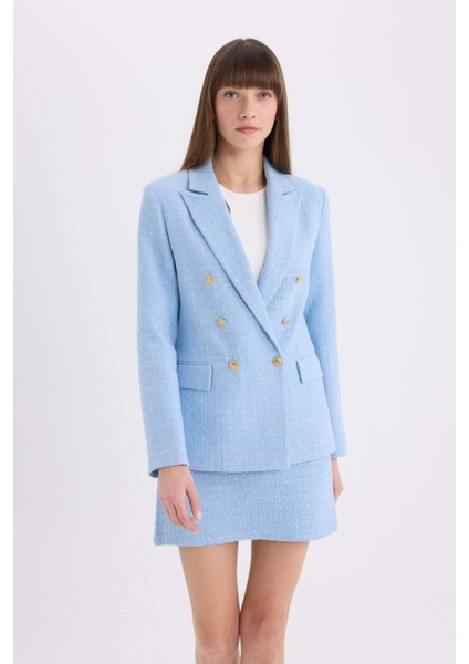 Fitted Ceket Yaka Tweed Blazer Ceket fırsatları