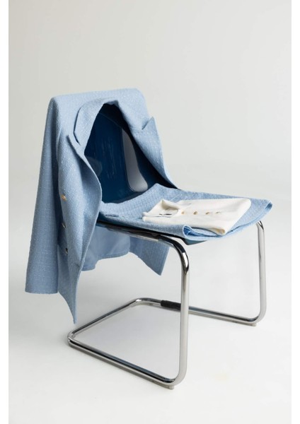 Fitted Ceket Yaka Tweed Blazer Ceket