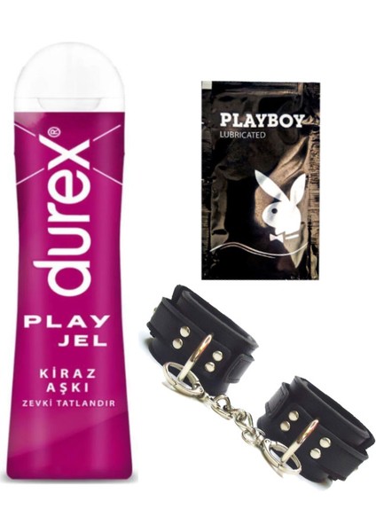 Kiraz Aşkı 50 ml Jel + Siyah Deri El Kelepçesi + Hediye