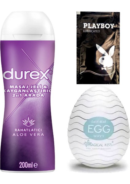 Aloe Vera Masaj & Kayganlaştırıcılı Jel + Egg Wavy Erkeklere Cep Tipi Mastürbatör + Hediye
