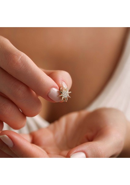 14 Ayar Pusula Charm Uç ( Bilezik ) 1,0 cm