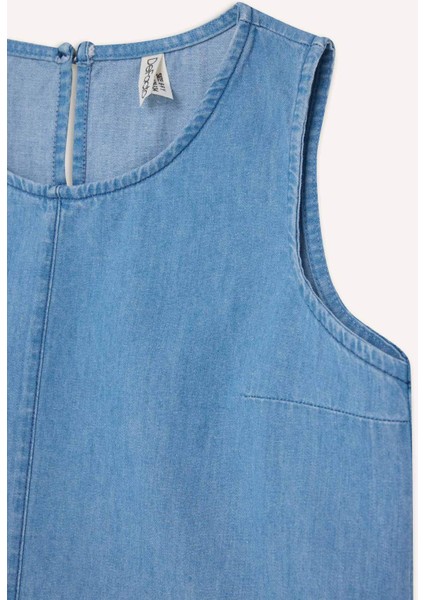 Kız Çocuk Kolsuz Jean Bluz E6194A825SM