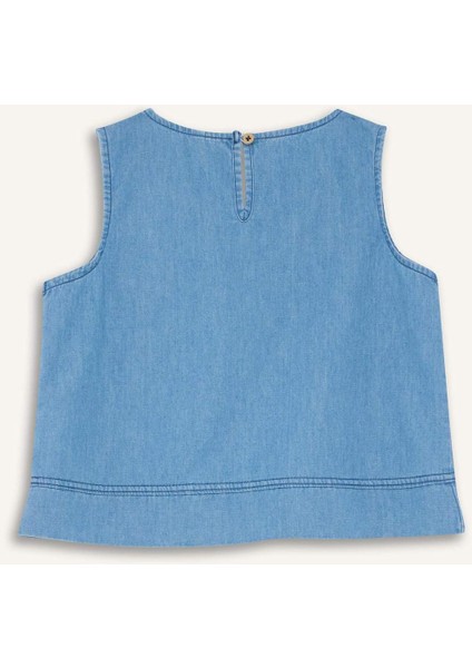 Kız Çocuk Kolsuz Jean Bluz E6194A825SM