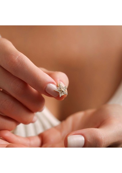 14 Ayar Yıldız Charm Uç ( Bilezik ) 1,0 cm