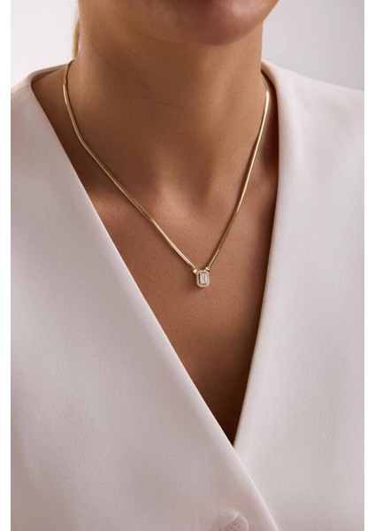 Balık Sırtı Baget Kolye 8 Ayar Altın 50 cm